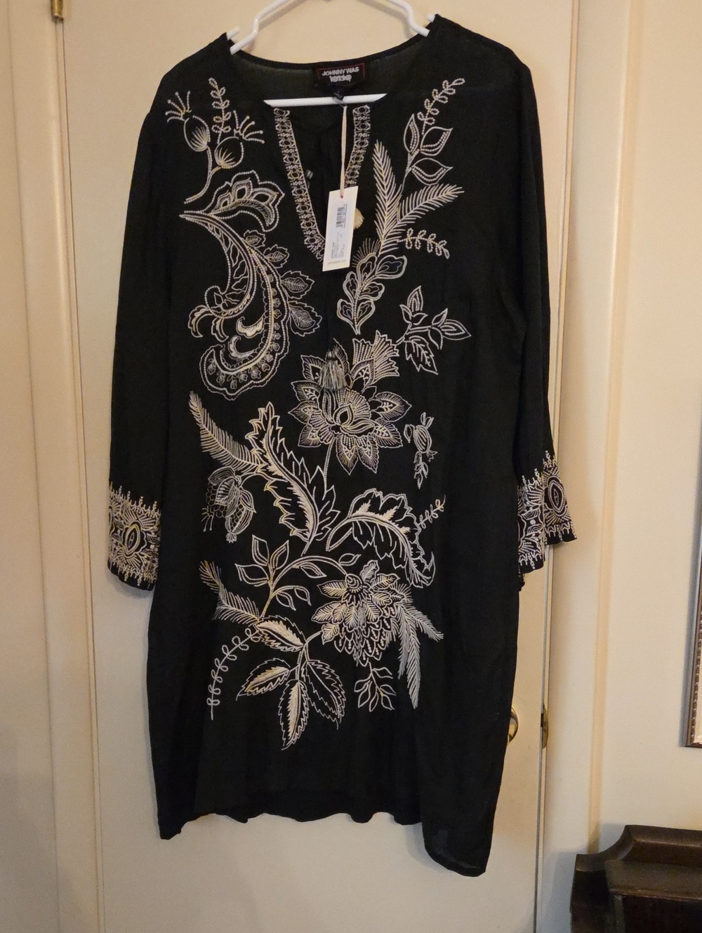 Johnny Was Black Kimono Large NWT